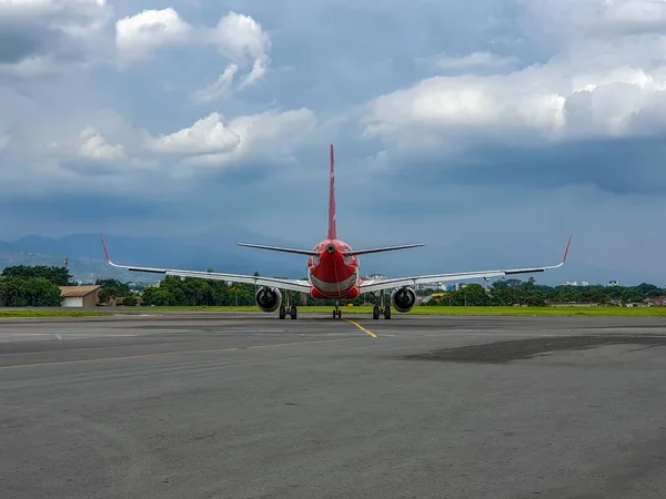 Ein Startbereites Flugzeug Stockfoto