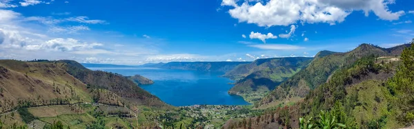 Schöne Aussicht Auf Danau Toba Oder Den Tobasee Auf Sumatera Stockfoto