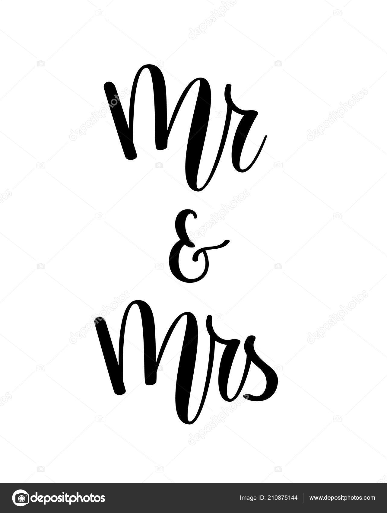Download Mr And Mrs Vector Wedding Lettering Design Vector Image By C Yasnatendp Vector Stock 210875144