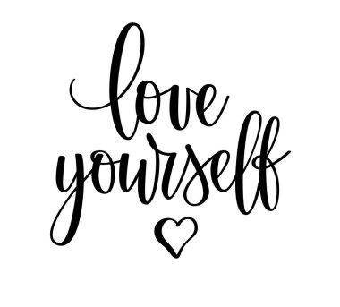 Vektör kendinizi motivasyonel ilham verici yazı tasarım seviyorum