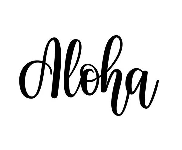 Aloha vector lettering design. Hawaiian traditional greeting — Stock Vector