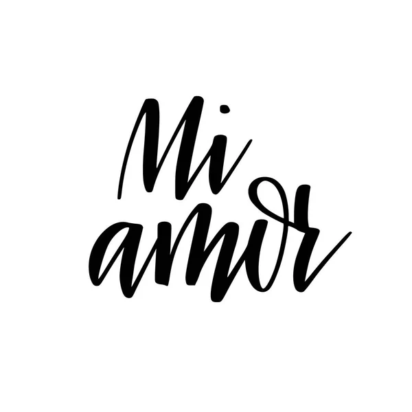 Mi amor en caligrafía digital vectorial española — Archivo Imágenes Vectoriales