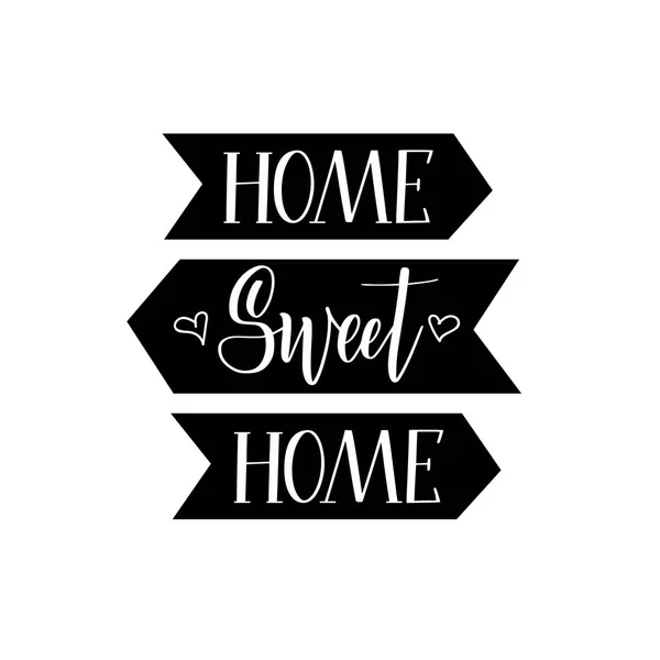 Sweet home vettoriale calligrafia lettering design per l'arredamento — Vettoriale Stock