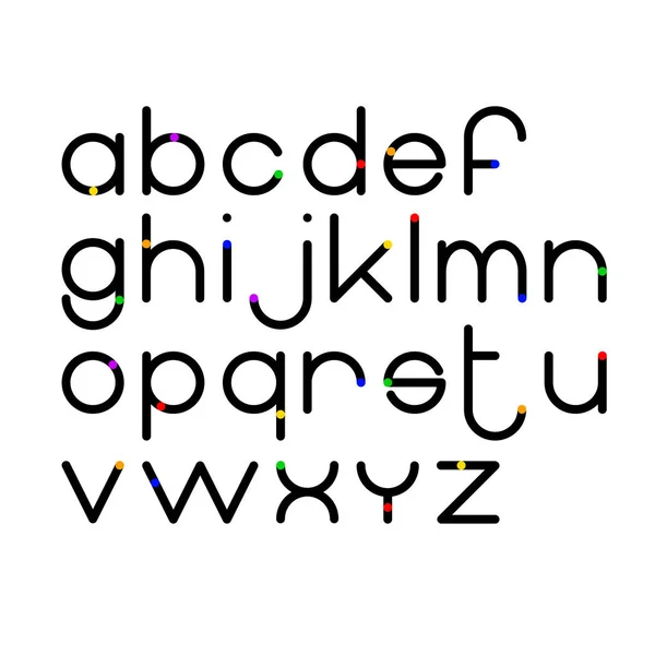 基于小写字母的矢量现代几何圆字体 — 图库矢量图片