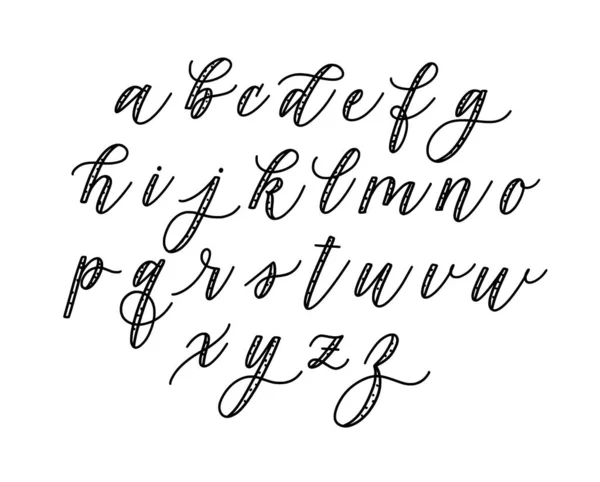 Divertido doodle caligrafía alfabeto tipo abc minúsculas — Archivo Imágenes Vectoriales