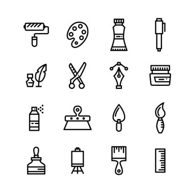 Sanat ve zanaat çizgisi düzenlenebilir vuruş simgeleri ayarlandı