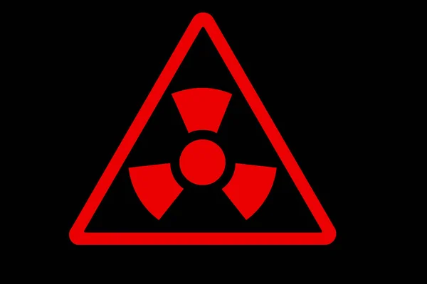 Radioactief Waarschuwingsbord Gele Cirkel Het Radioactiviteitssymbool Een Waarschuwing — Stockfoto