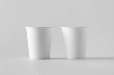 8 oz. beyaz kahve kağıt Kupası mock-up kapağı olmadan.