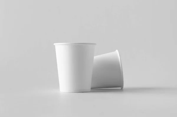 Caffè Bianco Tazza Carta Mock Senza Coperchio — Foto Stock