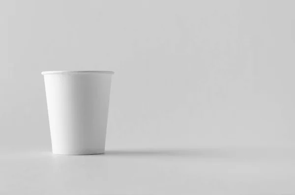 Café Blanco Taza Papel Maqueta Sin Tapa —  Fotos de Stock