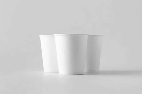 Fehér Kávé Papír Kupa Modell Fedél Nélkül — Stock Fotó