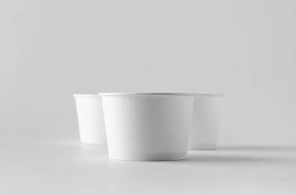 Fehér Fagylalt Papír Kupa Modell — Stock Fotó