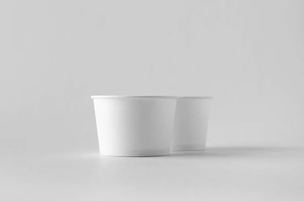 White Ice Cream Paper Cup Mock — Stock Photo, Image