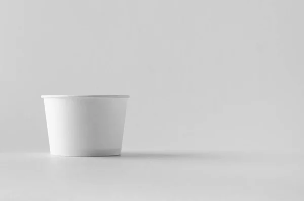 Modello Tazza Carta Bianca Gelato — Foto Stock