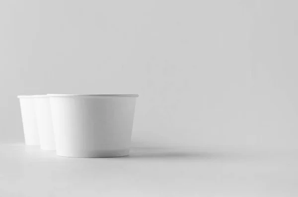 Makieta Puchar Papier Biały Lody — Zdjęcie stockowe