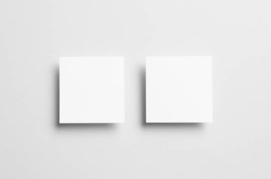 Kare el ilanı / davet Mock-Up-iki yüzen el ilanları