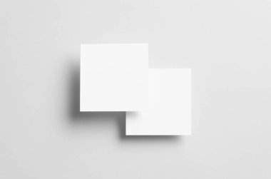 Kare el ilanı / davet Mock-Up-iki el ilanları örtüşen yüzen