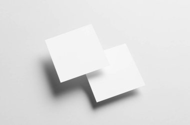 Kare el ilanı / davet Mock-Up-iki el ilanları örtüşen yüzen