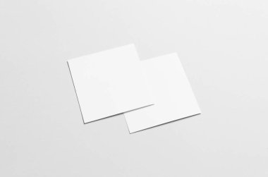 Kare el ilanı / davet Mock-Up-iki örtüşen el ilanları