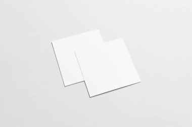 Kare el ilanı / davet Mock-Up-iki örtüşen el ilanları