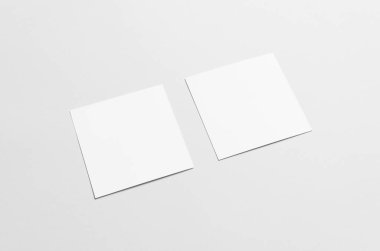 Kare el ilanı / davet Mock-Up-iki el ilanları