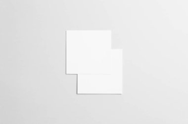 Kare el ilanı / davet Mock-Up-iki örtüşen el ilanları