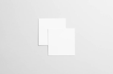 Kare el ilanı / davet Mock-Up-iki örtüşen el ilanları