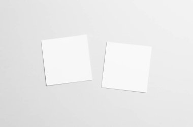 Kare el ilanı / davet Mock-Up-iki el ilanları