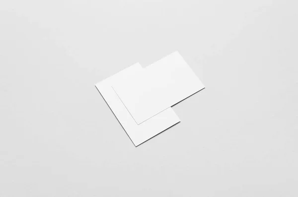 Business Card Mock 85X55Mm Two Overlapping Cards — Stock Photo, Image