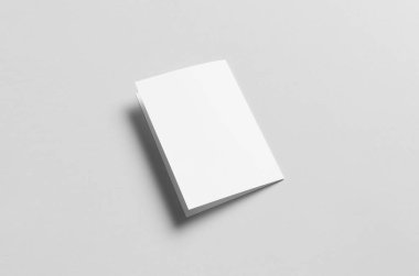 A6 İkiye katlanmış / yarı katlı broşür Mock-Up-arka