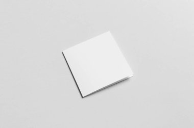 Kare ikiye katlanmış / yarı katlı broşür Mock-Up-açık