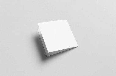 Kare ikiye katlanmış / yarı katlı broşür Mock-Up-arka