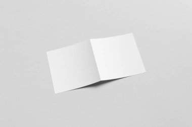 Kare ikiye katlanmış broşür Mock-Up