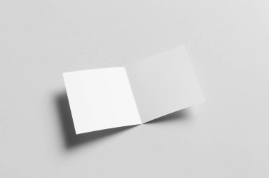 Kare ikiye katlanmış broşür Mock-Up