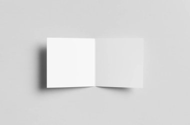 Kare ikiye katlanmış broşür Mock-Up
