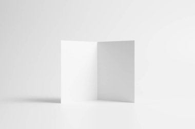 A6 İkiye katlanmış / yarı katlı broşür Mock-Up. Sorunsuz arka plan