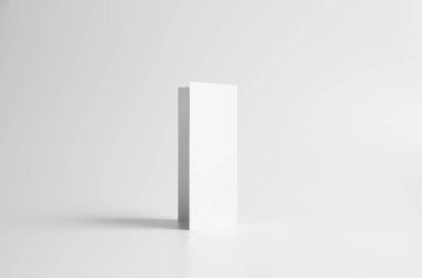 DL ikiye katlanmış / yarı katlı broşür Mock-Up. Sorunsuz arka plan. Arka.