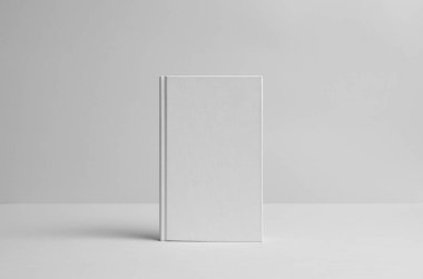 Ciltli tuval kitap Mock-Up-açık. Duvar arka plan