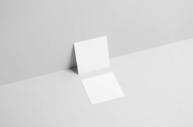 Kare el ilanı / davet Mock-Up-duvar arka plan