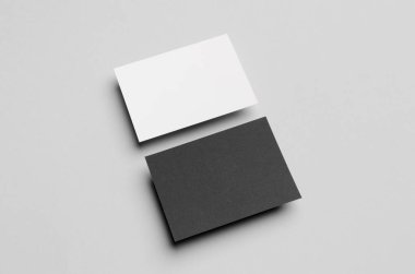 Siyah ve beyaz A6 el ilanı / kart / davet Mock-Up