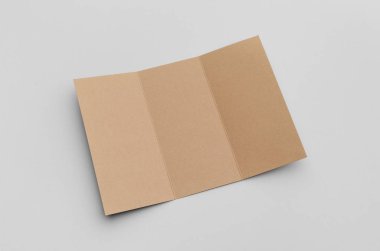 Kraft A4 üç katlı broşür Mock-Up