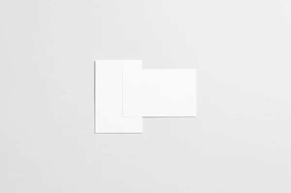 Business Card Mock 85X55Mm Two Overlapping Cards — Stok Foto