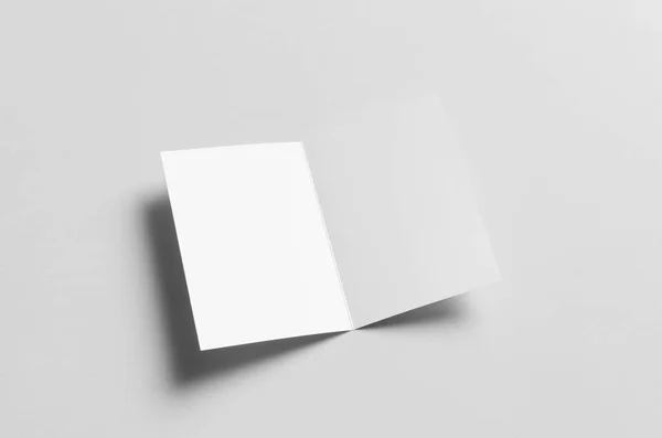 二つ折り つ折りパンフレットのモックアップ — ストック写真