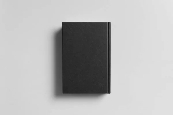 Libro Nero Con Copertina Rigida Mock Backside — Foto Stock