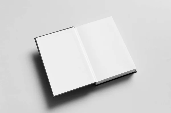 Fekete Keménytáblás Könyv Modell Első Oldal — Stock Fotó