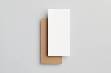Kraft ve beyaz Dl el ilanı Mock-Up