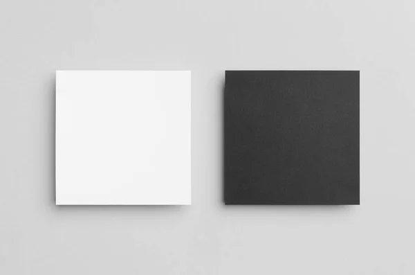 Μαύρο Λευκό Τετράγωνο Flyer Πρόσκληση Μακέτα — Φωτογραφία Αρχείου