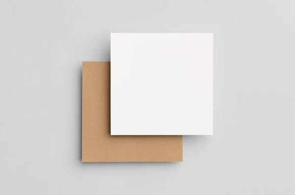 Kraft White Square Flyer Invito Finto — Foto Stock