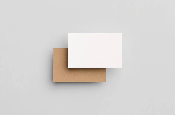 Kraft & White Business Card Mock-Up (85x55mm)