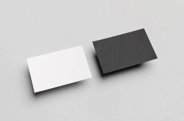 Black White Business Card Mock 85X55Mm — Stock Photo, Image